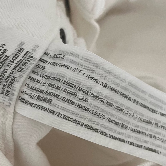 Abercrombie & Fitch Jeans Curve Love White Ultra High Rise Kick Flare 4 / 27 - Picture 6 of 11